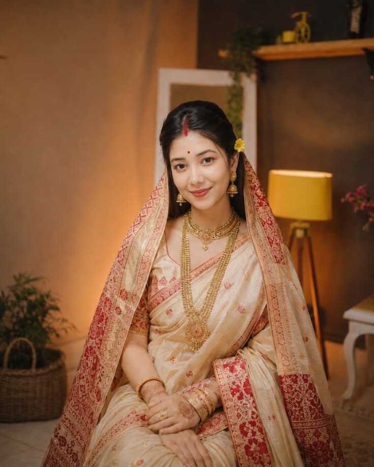 Bridal Gold Mekhela Sador